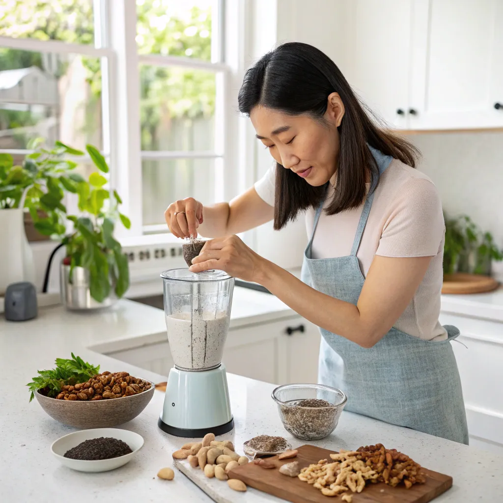 Sophia Lee crafting plant-based milk